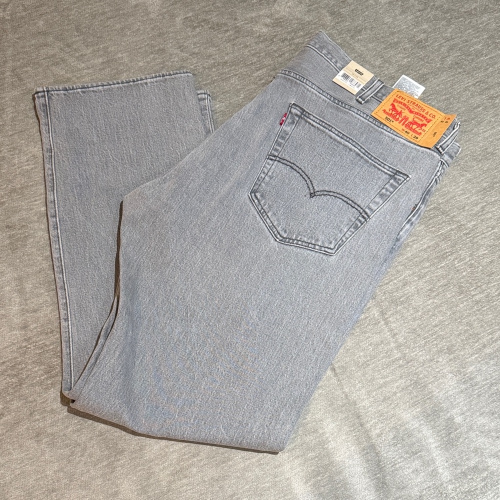 Levi’s 501 button fly washed denim